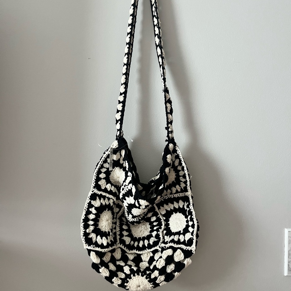 Urban Outfitters Black and White Bohemian Shoulder Bag
